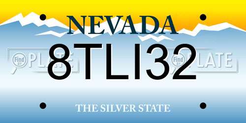 8TLI32 Nevada License Plate
