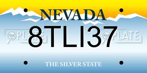 8TLI37 Nevada License Plate