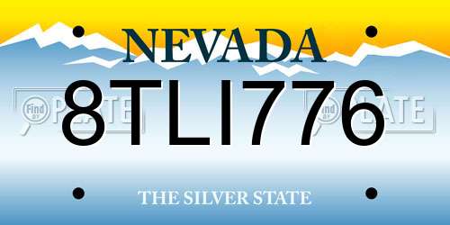 8TLI776 Nevada License Plate
