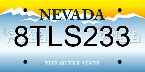 8TLS233 Nevada License Plate