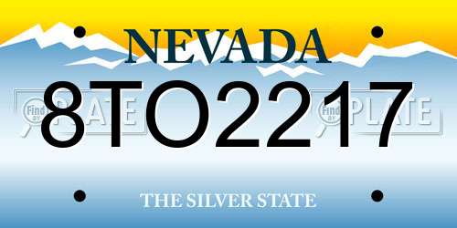 8TO2217 Nevada License Plate