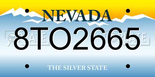 8TO2665 Nevada License Plate