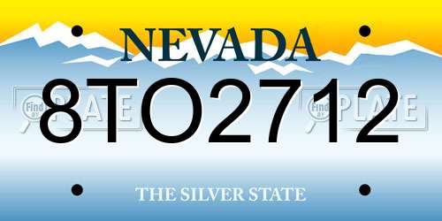 8TO2712 Nevada License Plate