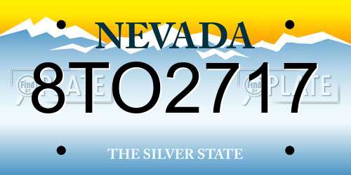8TO2717 Nevada License Plate