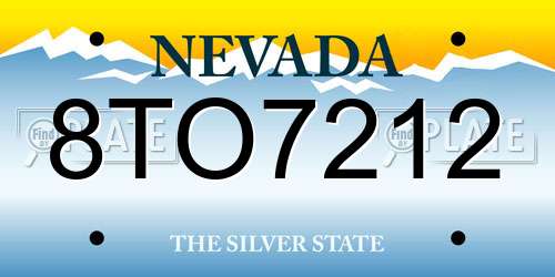 8TO7212 Nevada License Plate
