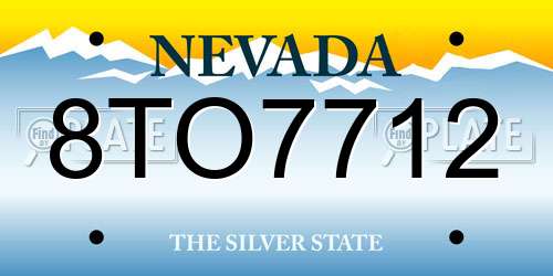 8TO7712 Nevada License Plate