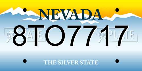 8TO7717 Nevada License Plate