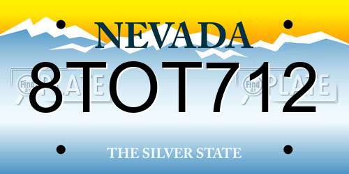 8TOT712 Nevada License Plate