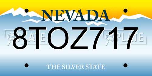 8TOZ717 Nevada License Plate