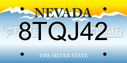 8TQJ42 Nevada License Plate