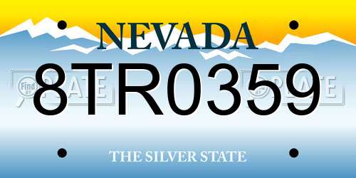8TR0359 Nevada License Plate