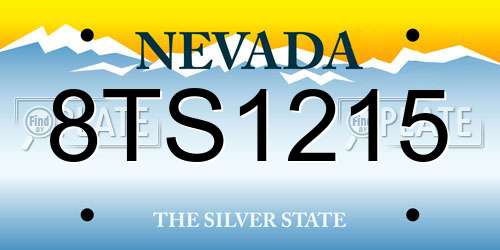 8TS1215 Nevada License Plate