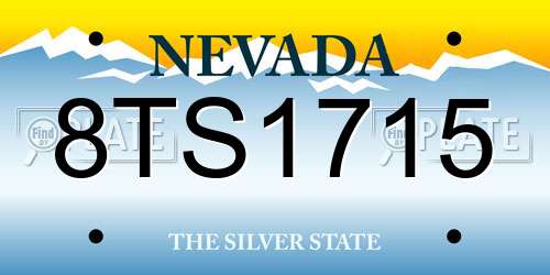 8TS1715 Nevada License Plate