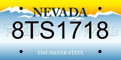 8TS1718 Nevada License Plate