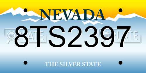 8TS2397 Nevada License Plate