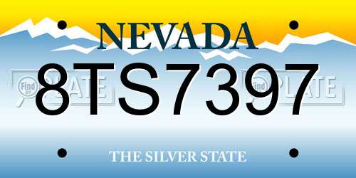 8TS7397 Nevada License Plate