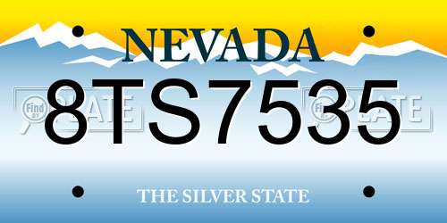 8TS7535 Nevada License Plate