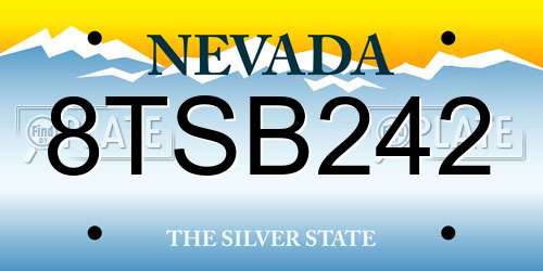 8TSB242 Nevada License Plate