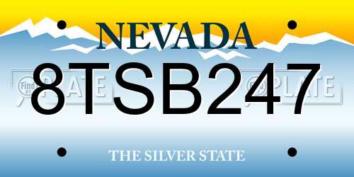 8TSB247 Nevada License Plate