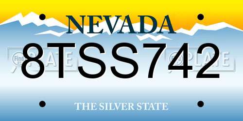 8TSS742 Nevada License Plate