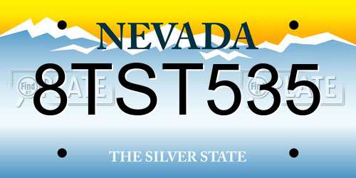 8TST535 Nevada License Plate
