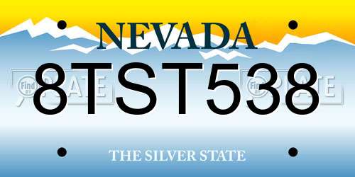 8TST538 Nevada License Plate