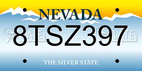 8TSZ397 Nevada License Plate