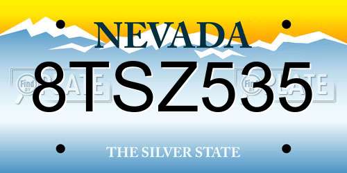 8TSZ535 Nevada License Plate