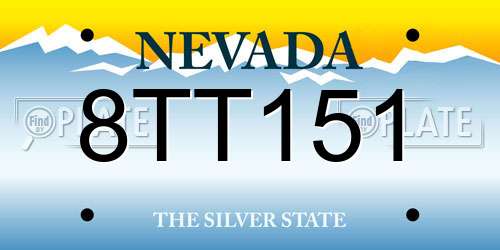 8TT151 Nevada License Plate