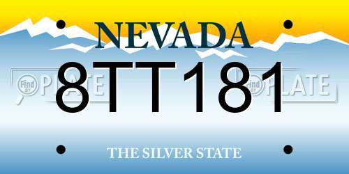 8TT181 Nevada License Plate