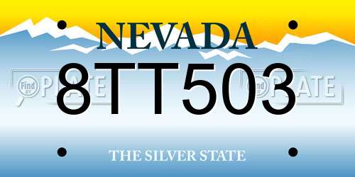 8TT503 Nevada License Plate