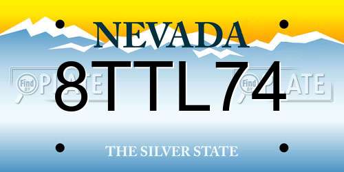 8TTL74 Nevada License Plate