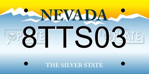 8TTS03 Nevada License Plate