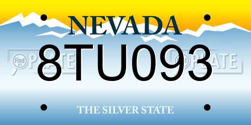 8TU093 Nevada License Plate