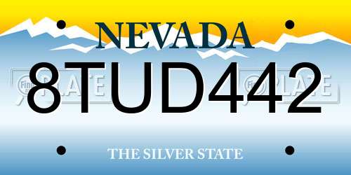 8TUD442 Nevada License Plate