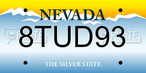 8TUD93 Nevada License Plate