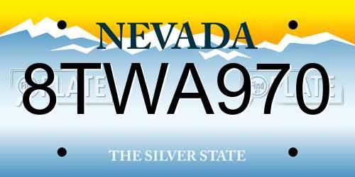 8TWA970 Nevada License Plate