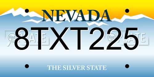 8TXT225 Nevada License Plate