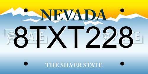 8TXT228 Nevada License Plate