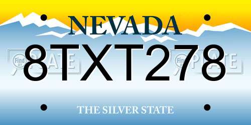 8TXT278 Nevada License Plate