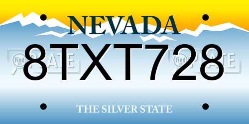 8TXT728 Nevada License Plate