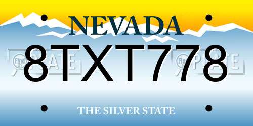 8TXT778 Nevada License Plate