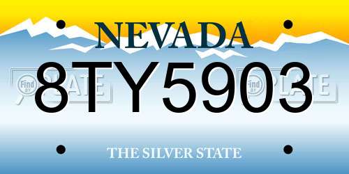 8TY5903 Nevada License Plate