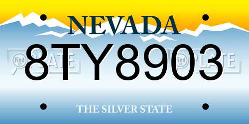 8TY8903 Nevada License Plate