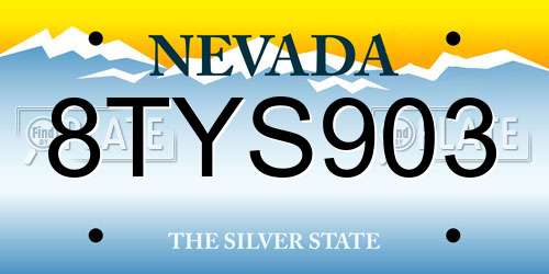 8TYS903 Nevada License Plate