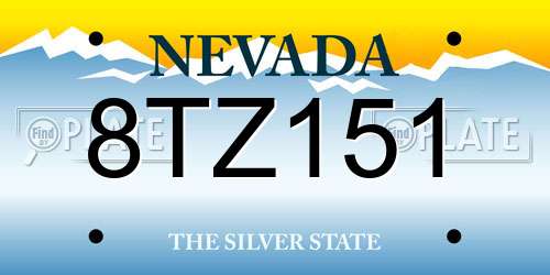 8TZ151 Nevada License Plate