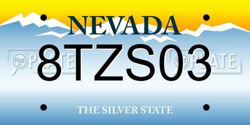 8TZS03 Nevada License Plate