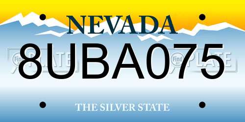8UBA075 Nevada License Plate