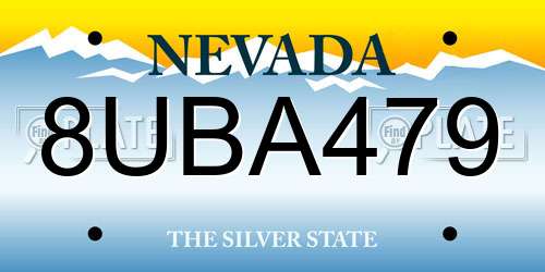 8UBA479 Nevada License Plate