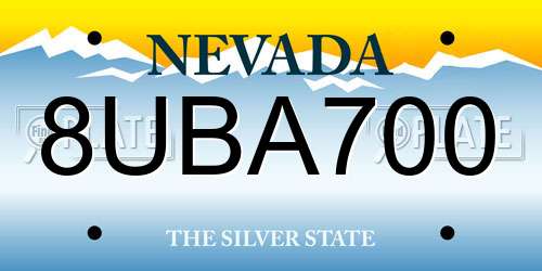 8UBA700 Nevada License Plate